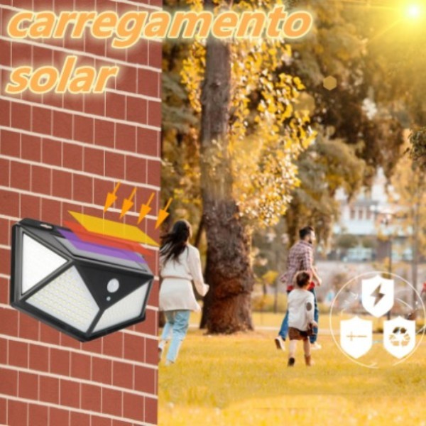 Kit 5 Luzes Solares Com Sensores Para Impermeabilização De Jardim Externo