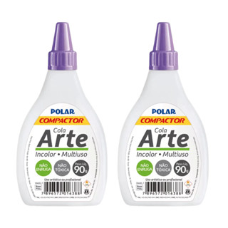 COLA INCOLOR MULTIUSO 90G ARTE POLAR COM 02 UNIDADES em Oferta na Shopee