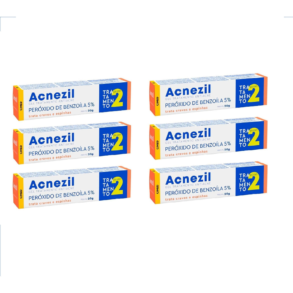KIT C/ 6 UN Acnezil Gel 20g