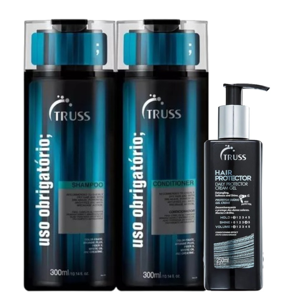 Truss Uso Obrigatório Shampoo e Condicionador 300ml +Hair Protector  250ml