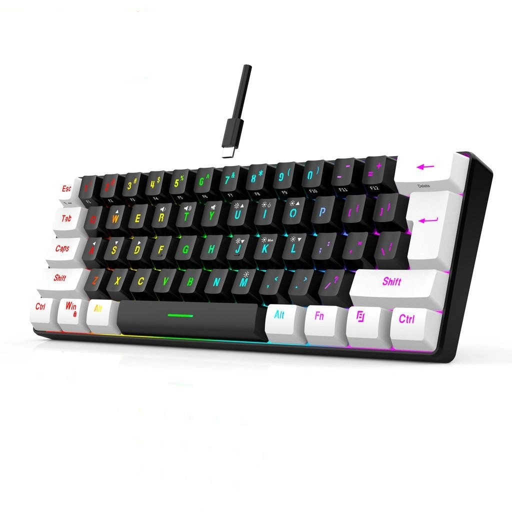 Teclado Gamer 61 Teclas - RGB Personalizável, Design Compacto, USB-C, para Jogos e Trabalho em Oferta na Shopee