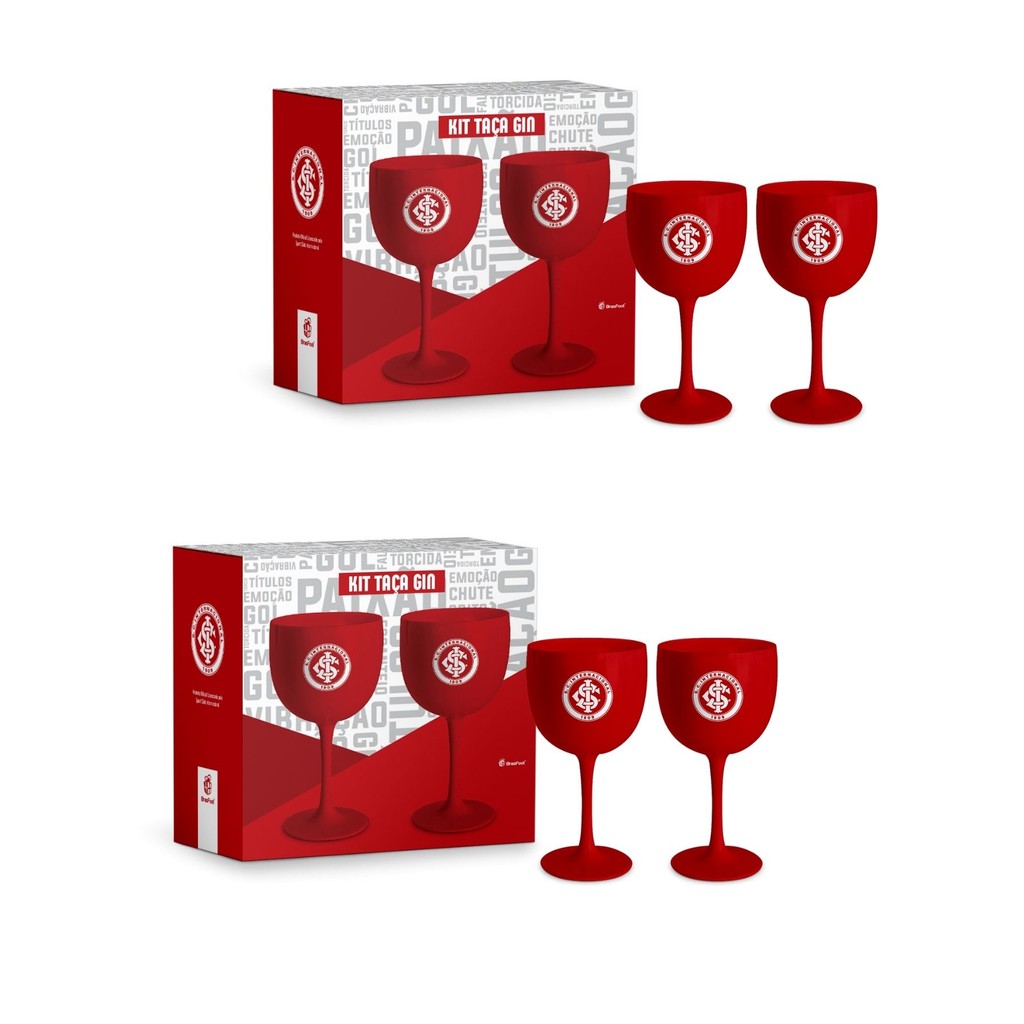 Kit 4 Taça Vermelha Gin Coquetel 580m Plástico Internacional