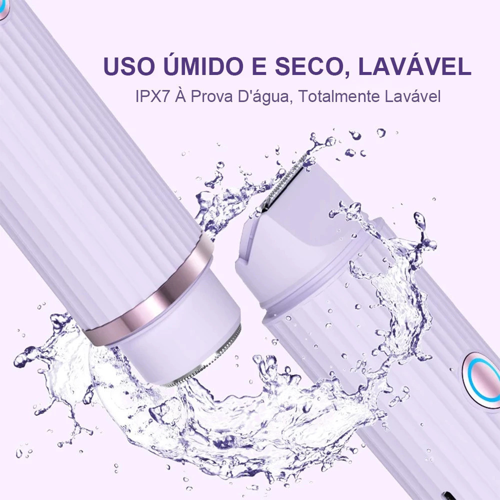Depilador Eletrico Feminino Recarregável Removedor De Pelos Navalha Dupla em Oferta na Shopee