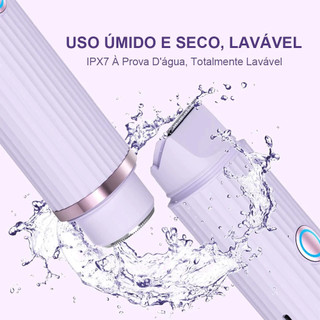 Depilador Eletrico Feminino Recarregável Removedor De Pelos Navalha Dupla