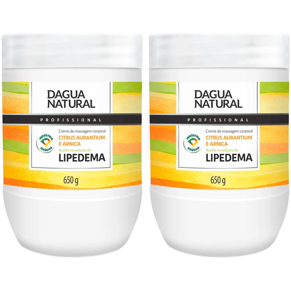 Kit 2 Potes Creme de Massagem Corporal Dagua Natural Citrus Aurantium e Arnica 650g Drenagem em Oferta na Shopee