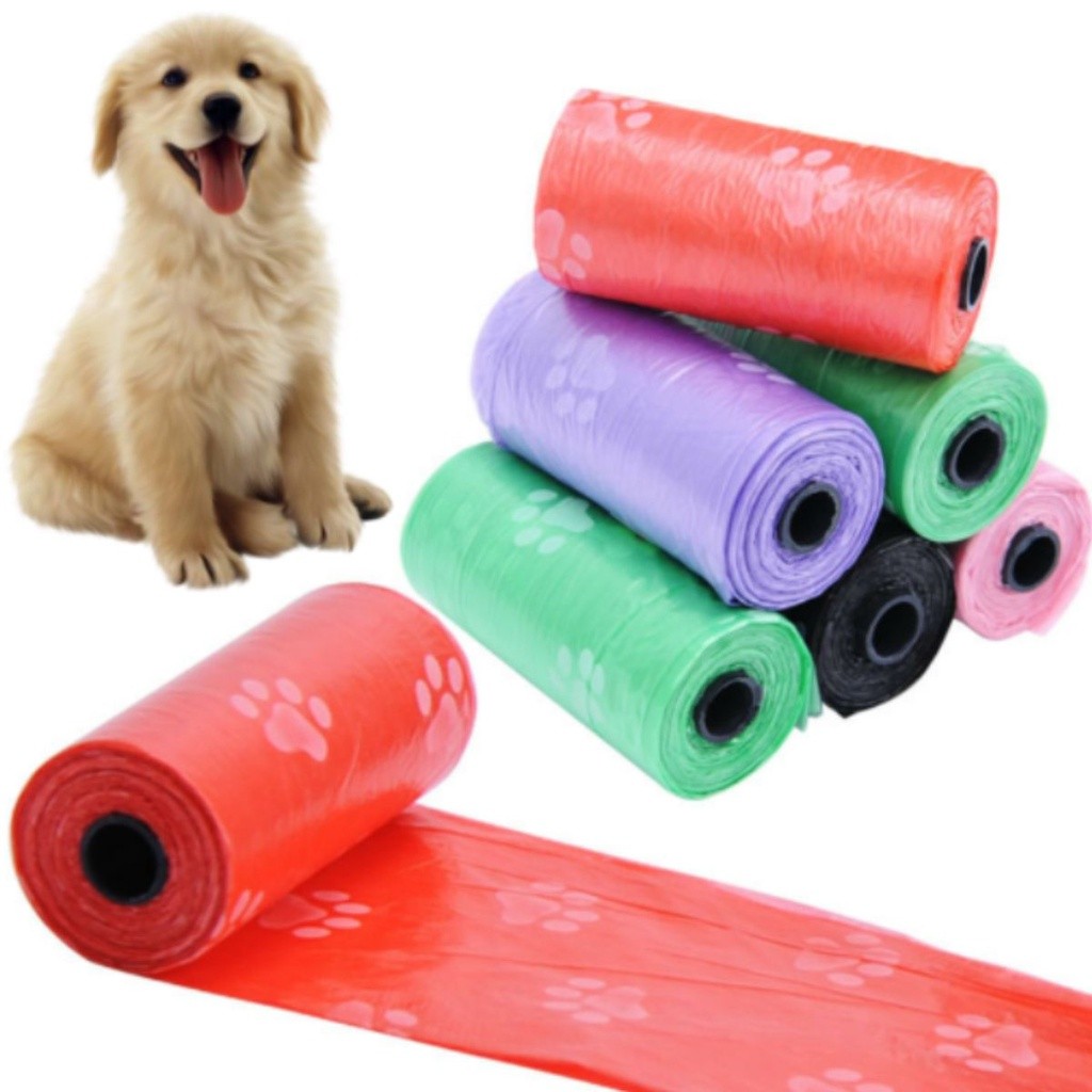 Kit 3 Rolos De Saquinhos Refil Cata Caca Cachorro Gato Pet Coco Fezes Cães Higiênico Biodegradável