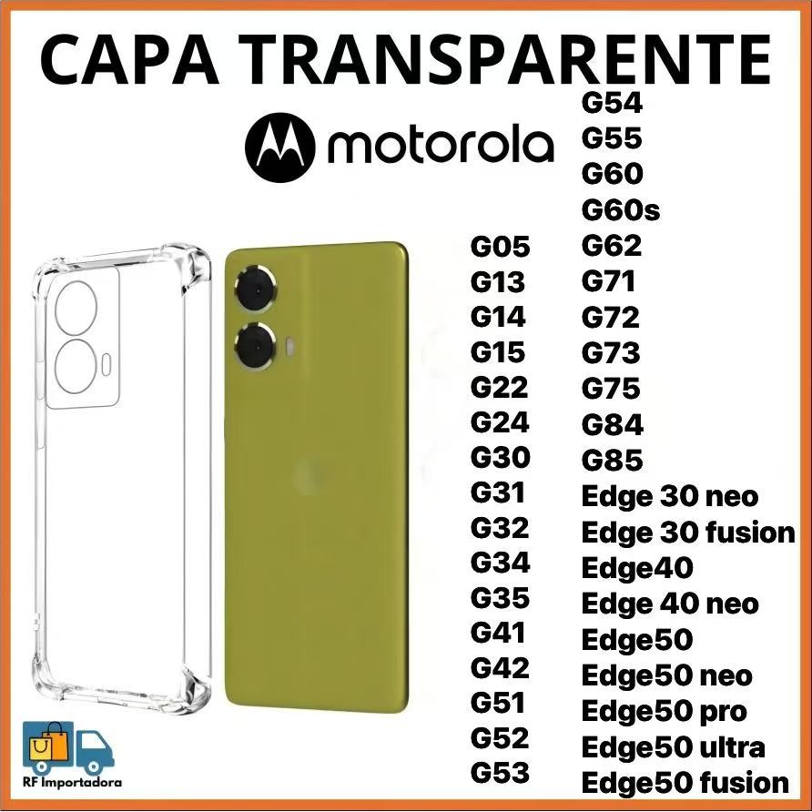 Capa Transparente TPU Anti Shock Para Motorola G05 G15 G35 G45 G55 G75 G85 em Oferta na Shopee