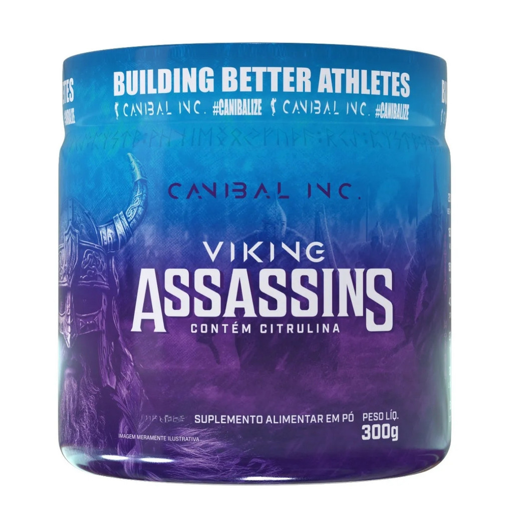 Pré Treino Viking Assassins Pote 300g Canibal Inc Tropical Fruit
