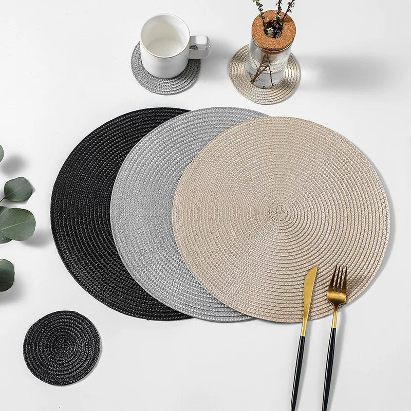 Kit 4/6 Unidades Jogo Americano Sousplat Supla Redondo 38cm Mesa Posta Elegante Descanso de Prato