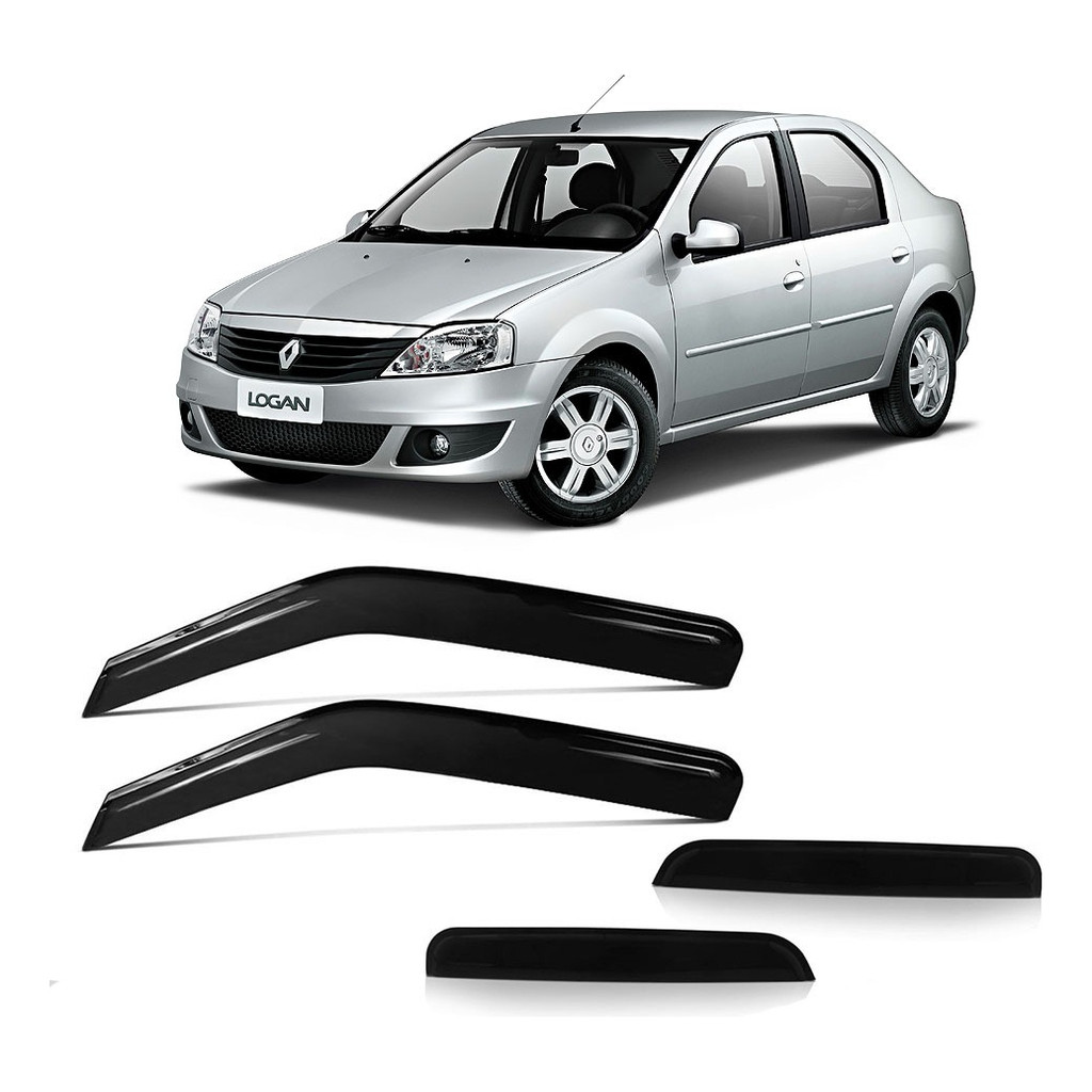 Calha De Chuva Defletor Renault Logan 2008 A 2013 4 Portas