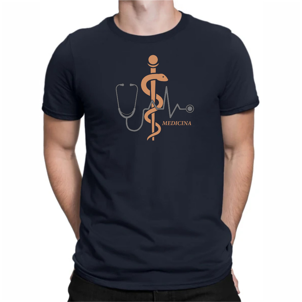 unissex Camiseta Faculdade Curso de  Medicina,masculina,básica,faculdade,estudante,promoção,100% algodão em Oferta na Shopee
