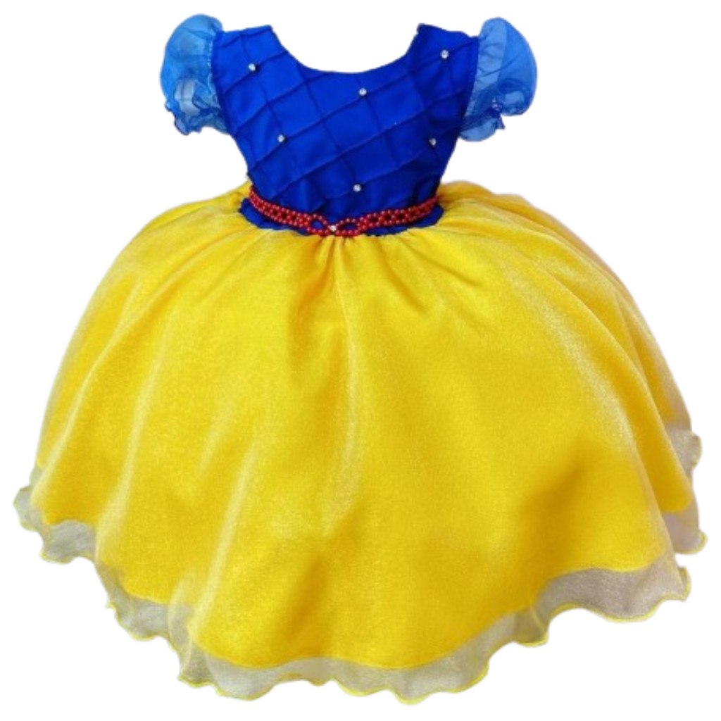 Vestido Branca de Neve Aniversário Infantil Super Luxo 2 ao 10 N1284