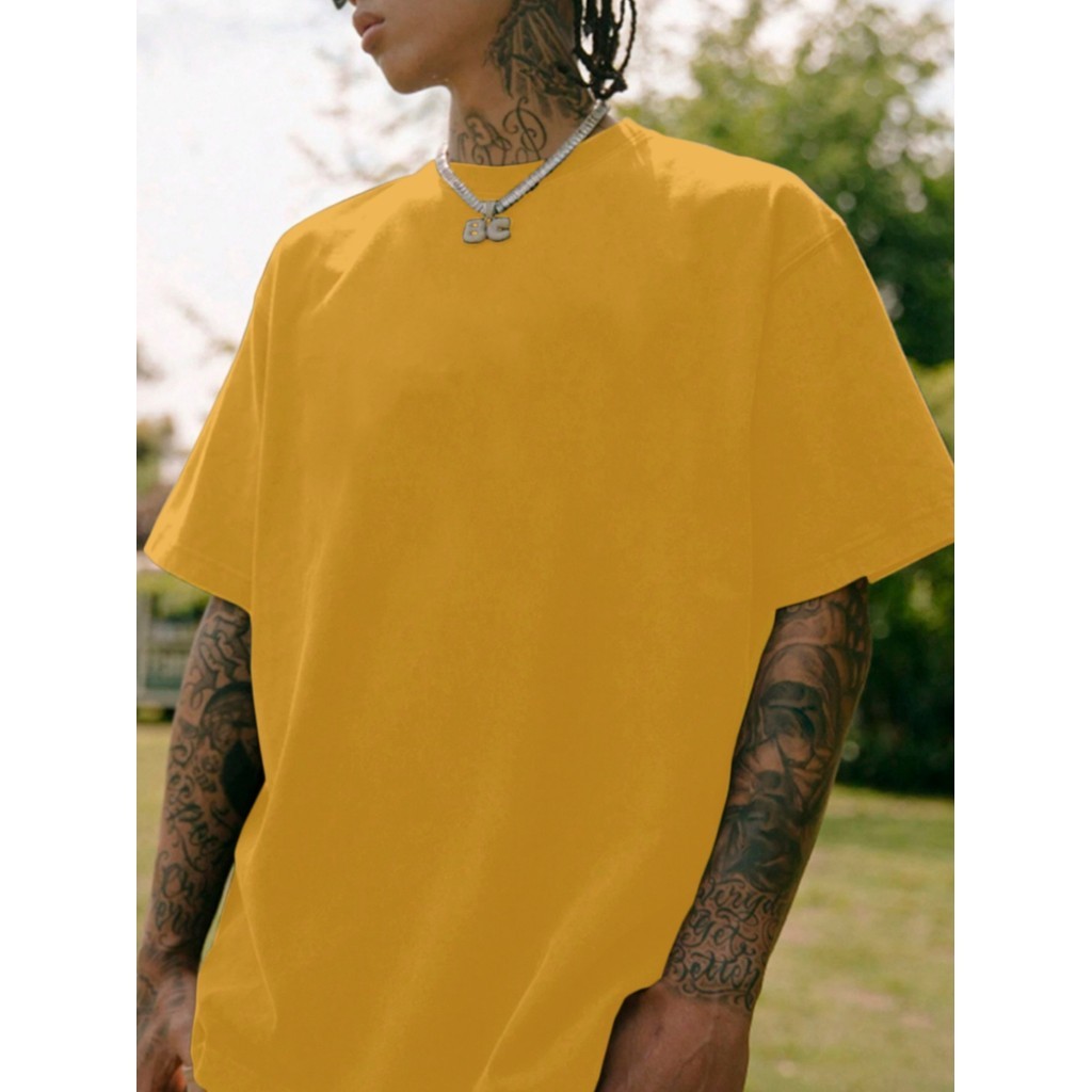 Camiseta Oversized Manga Curta Streetwear Casual Despojada Camisa Larga T Shirt Básica Simples