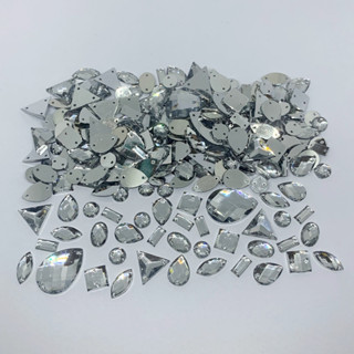 Chaton Acrílico Com Furo Mix Cristal Prata Costura Com 25 Gramas em Oferta na Shopee
