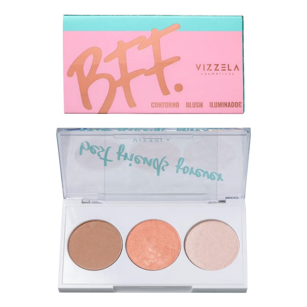 Paleta De Contorno Blush Iluminador Bff Vizzela