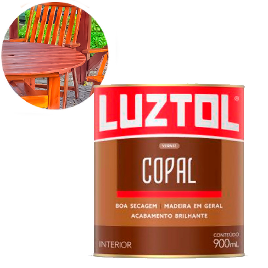 Verniz Copal Para Madeira Em Geral Mogno, Imbuia, Brilhante 900 ML - Home & Living