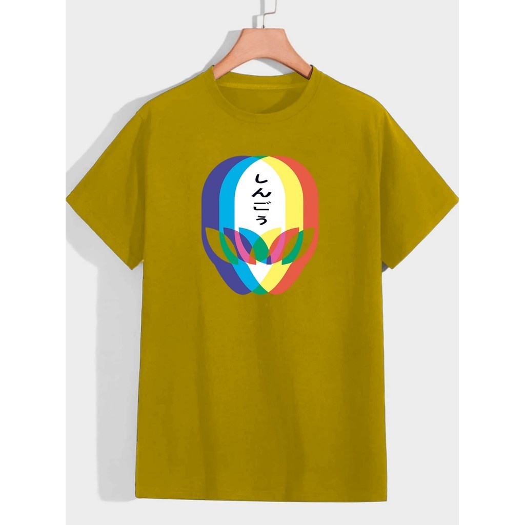 Camiseta Streetwear T-Shirt Estampa Alien 3D Amarelo Oversized Estampada Life Style Confortável