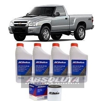 KIT TROCA DE OLEO S10 5W30 ACDELCO COM FILTRO DE OLEO ORIGINAL CHEVROLET SINTÉTICO CARRO
