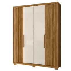 Guarda Roupa Solteiro Califórnia 4 Portas Freijó Off White - Moval