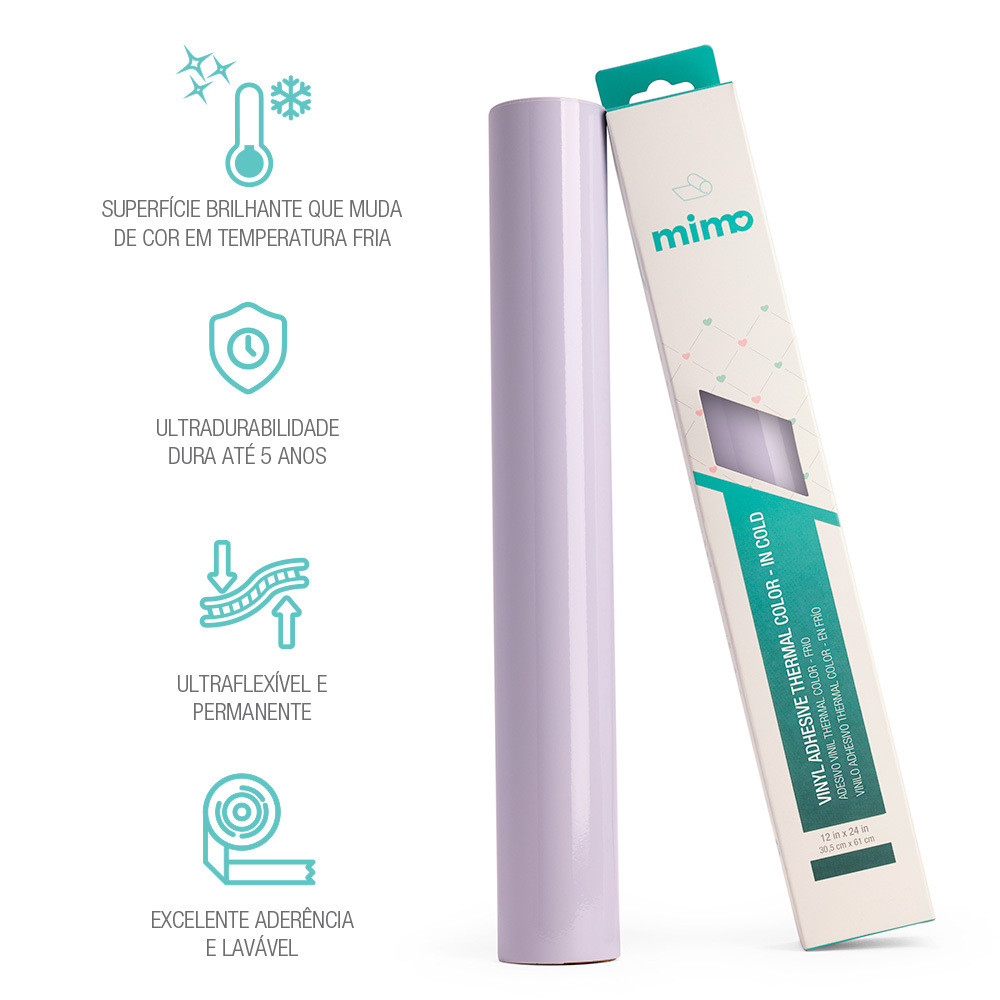 Adesivo Vinil Thermal Color Frio Azul Claro para Azul Cobalto 30,5cm x 61cm Mimo - 1 Unidade