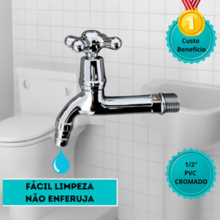Torneira Cromada PVC Ideal para Áreas Externas Jardim Cozinha Lavanderia 1/2" Startools em Oferta na Shopee