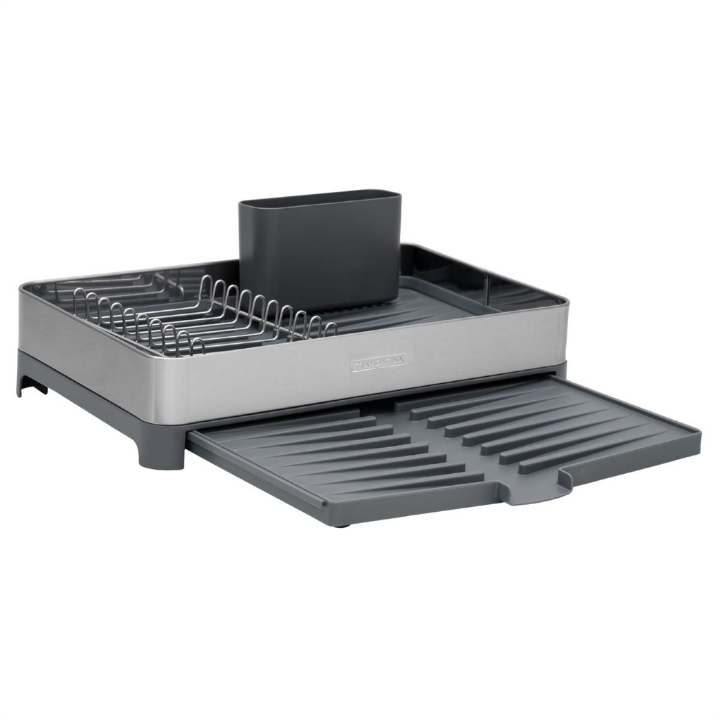Detalhes do Escorredor de Louças Extensível Inox com Porta Talheres Tramontina
