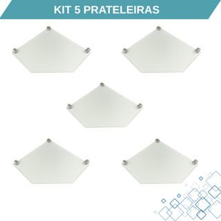 KIT 5 PRATELEIRAS DE VIDRO DE CANTO ORGANIZADOR DE COZINHA/LAVANDERIA CANTONEIRA 25X25 6 MM INCOLOR em Oferta na Shopee
