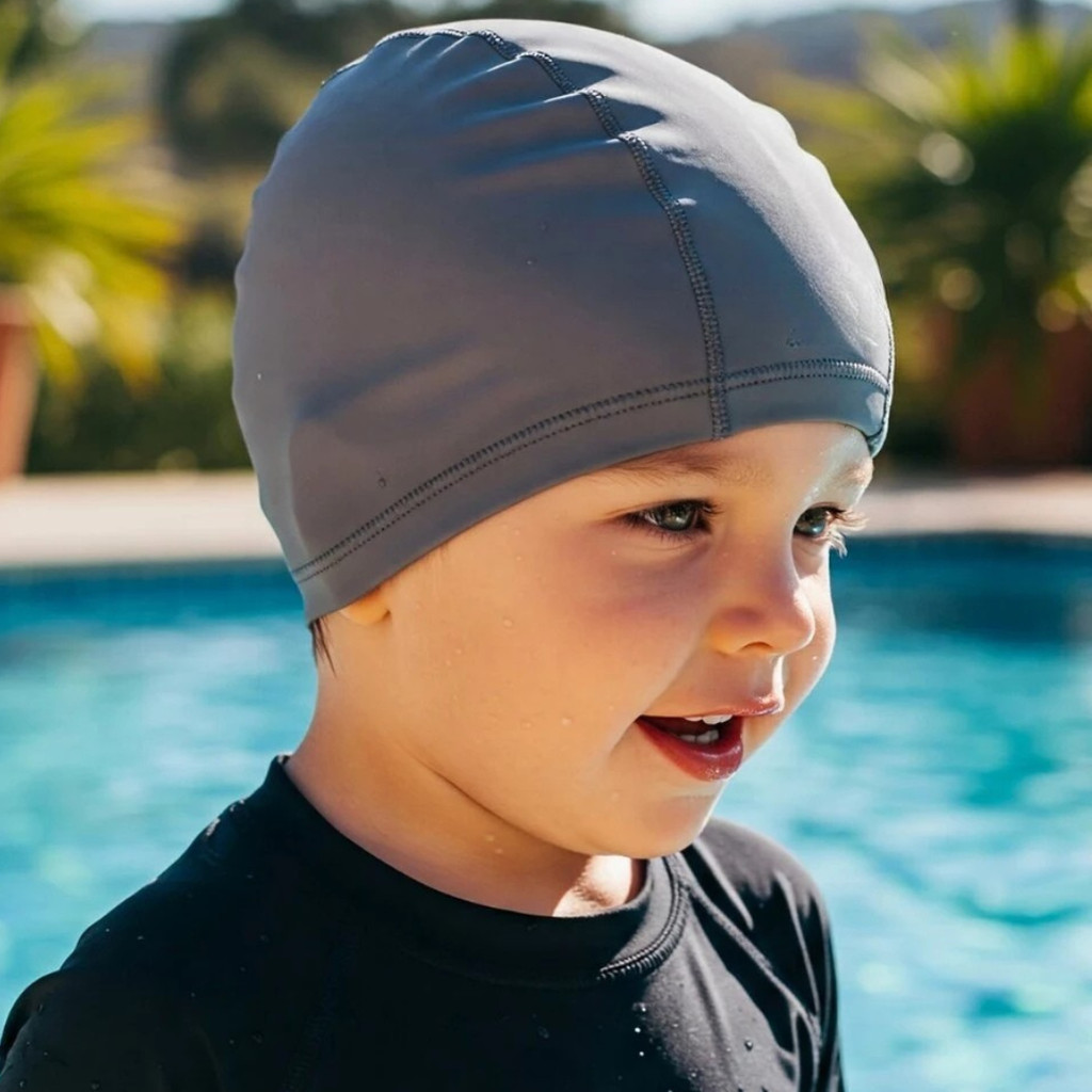 Touca Natação Infantil Uv+ Juvenil Cobre Orelha Cabelos Longos Meninos Meninas em Oferta na Shopee