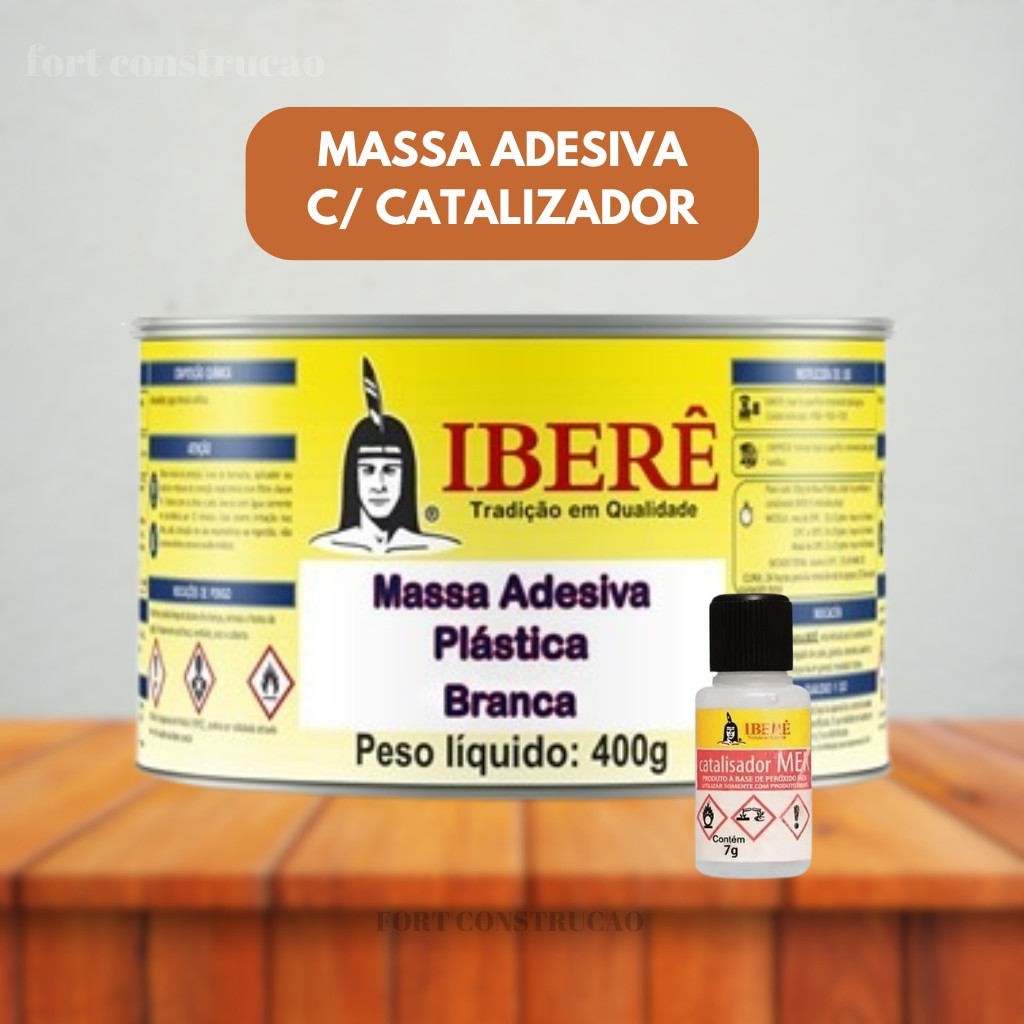 Massa Plástica Cinza / Branca / Preta - 400gr- Ibere