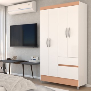 Guarda-Roupa Solteiro Londres 4 Portas 2 Gavetas em Oferta na Shopee