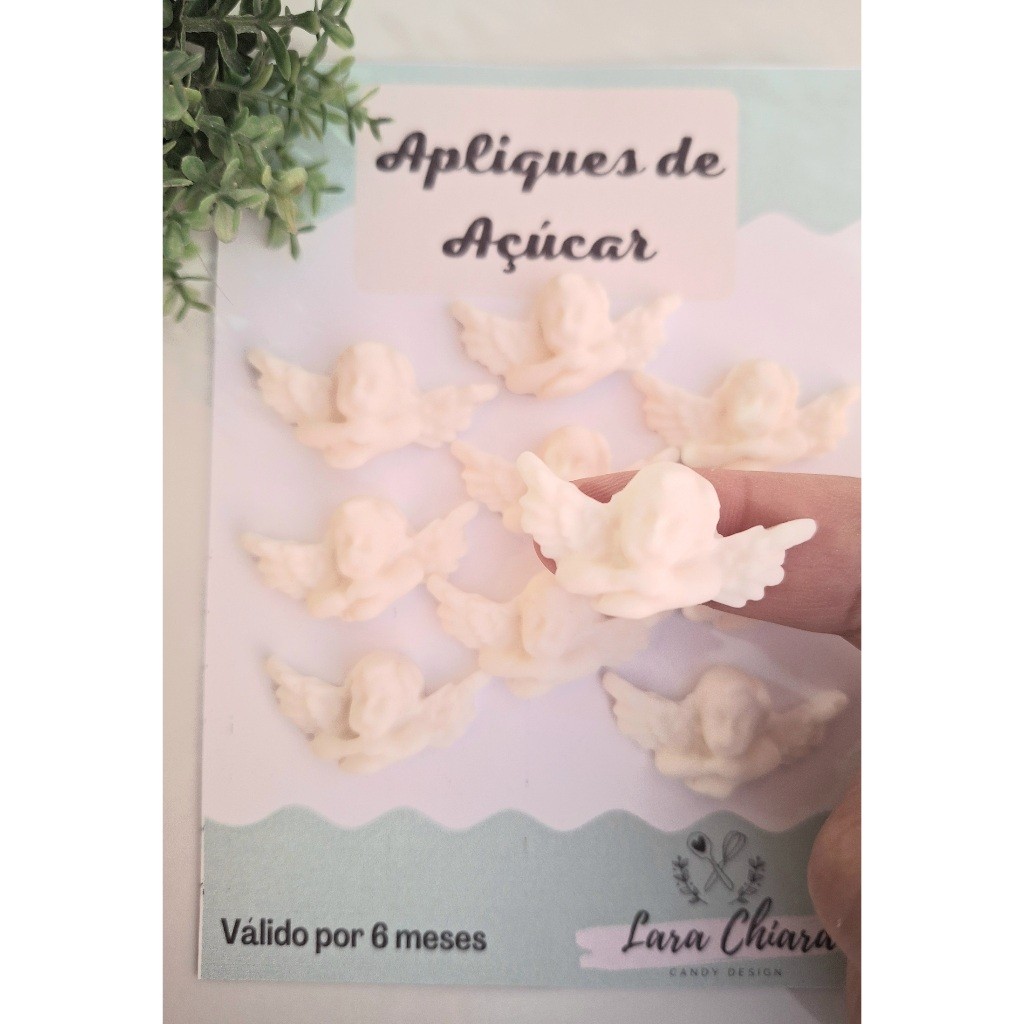Apliques de açúcar / confeitos de açúcar anjo grande / anjinho batizado