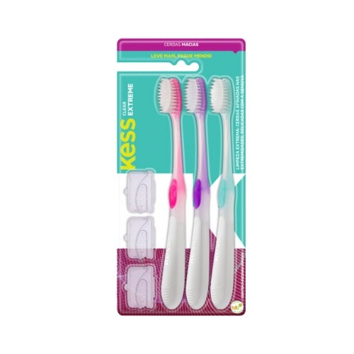 ESCOVA DENTES KESS EXTREME MACIA KIT COM 3 REF 2101 em Oferta na Shopee
