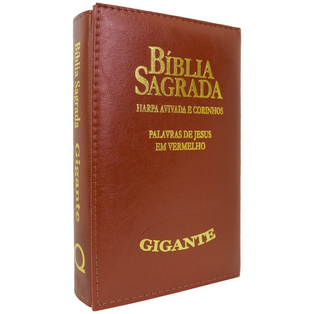 Bíblia Sagrada Letra Gigante Harpa Avivada E Corinhos Arc Palavras De Jesus Em Vermelho Capa Marrom em Oferta na Shopee