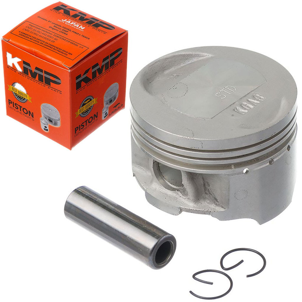Pistão KMP C/ Canaleta CG 125 Cargo CG 125 Fan CG 125 Job KS CG 125 Titan ES CG 125 - Modelo Antigo