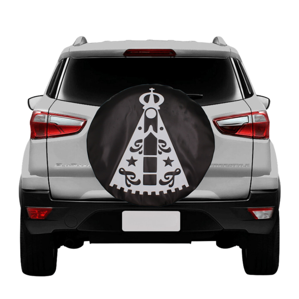 Capa De Estepe Ecosport 2003 A 2018 Nossa Senhora Preto E Branco Com Cadeado