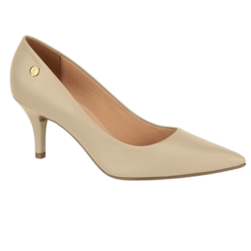 Scarpin Vizzano Bico Fino Salto Fino Baixo - 1185702 Bege