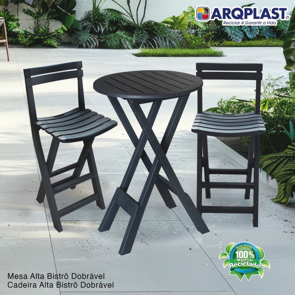 Kit Mesa Bistrô Alta Plastica Cadeiras Arqplast Anúncio com Variações Escolha