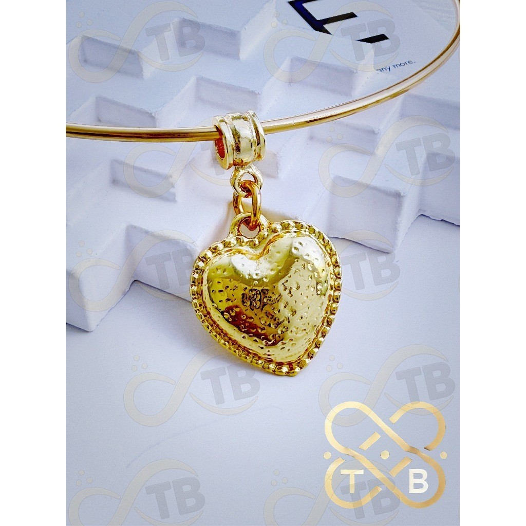 TB Acessórios Moda Colar Choker e Elo Aro Liso moda Feminina Pingente Coração De Ouro 18K Duas