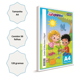 Papel Sulfite A4 120g Branco Jandainha- Pacote com 50 Folhas