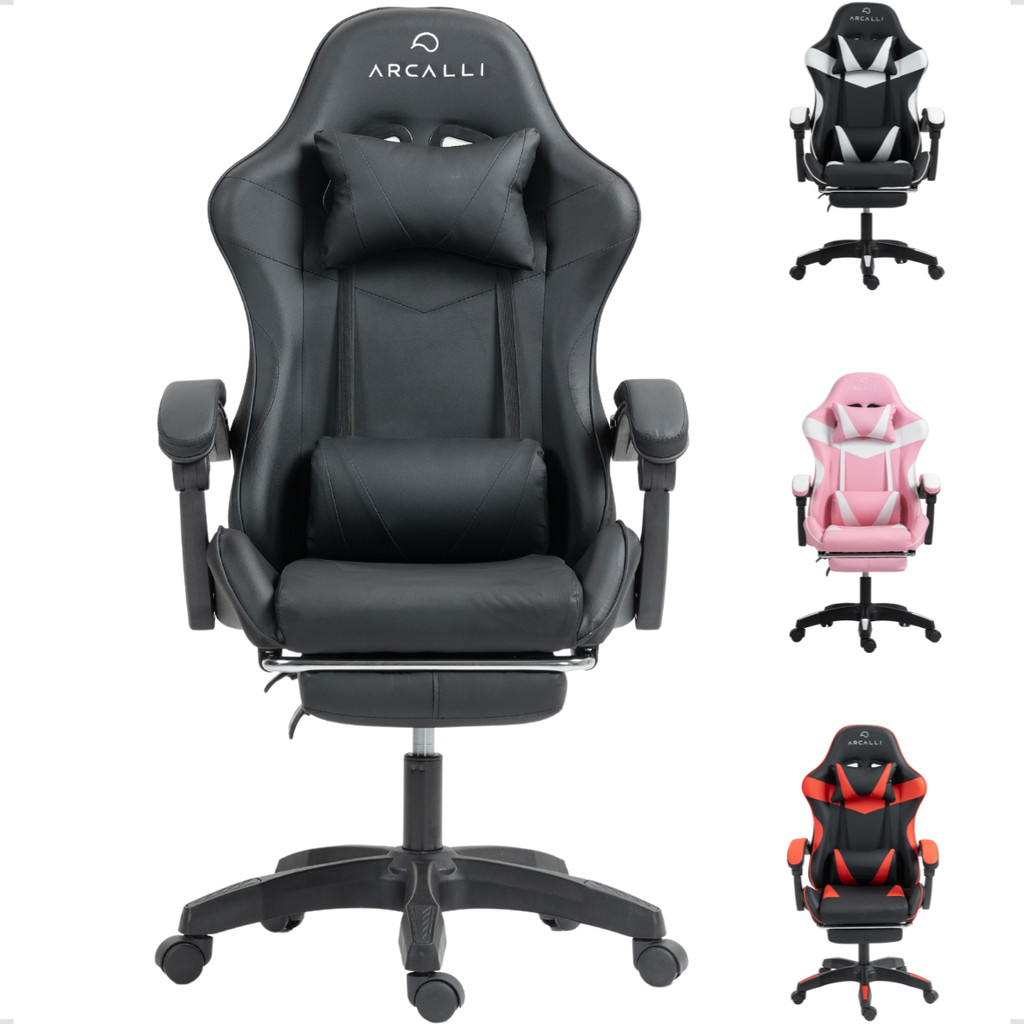 Imagem Cadeira Gamer Escritório Arcalli ARC-Racing Ergonômica Profissional Reclinável Apoio para Pernas Design Premium