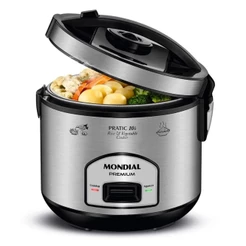 Panela Elétrica de Arroz Mondial Pratic 10i Premium Preto/Inox 700W 220V - PE-42-10X