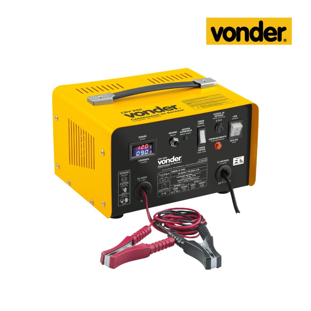 Carregador de Bateria CBV 950 VONDER 220V | 12V/24V para Carros e Caminhões