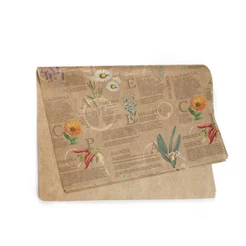 Kit 5/10/25 Papel Kraft Decorado Botanico 59,0 x 80,0cm, Floral Atlanta.