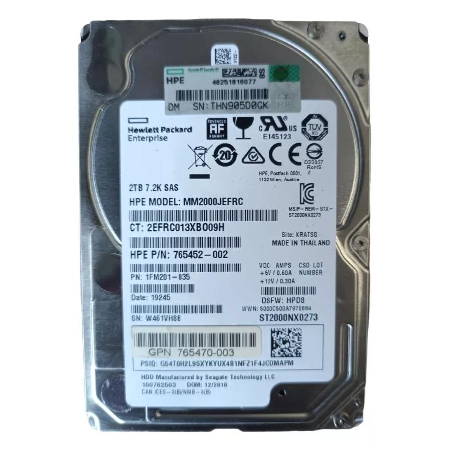 HD P/ Servidor 2 Tera SAS 2,5" 12 Gbps / MM2000JEFRC