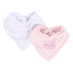 Babador Bandana Mami Bichuus Bordado Gatinha 02 Unidades Rosa