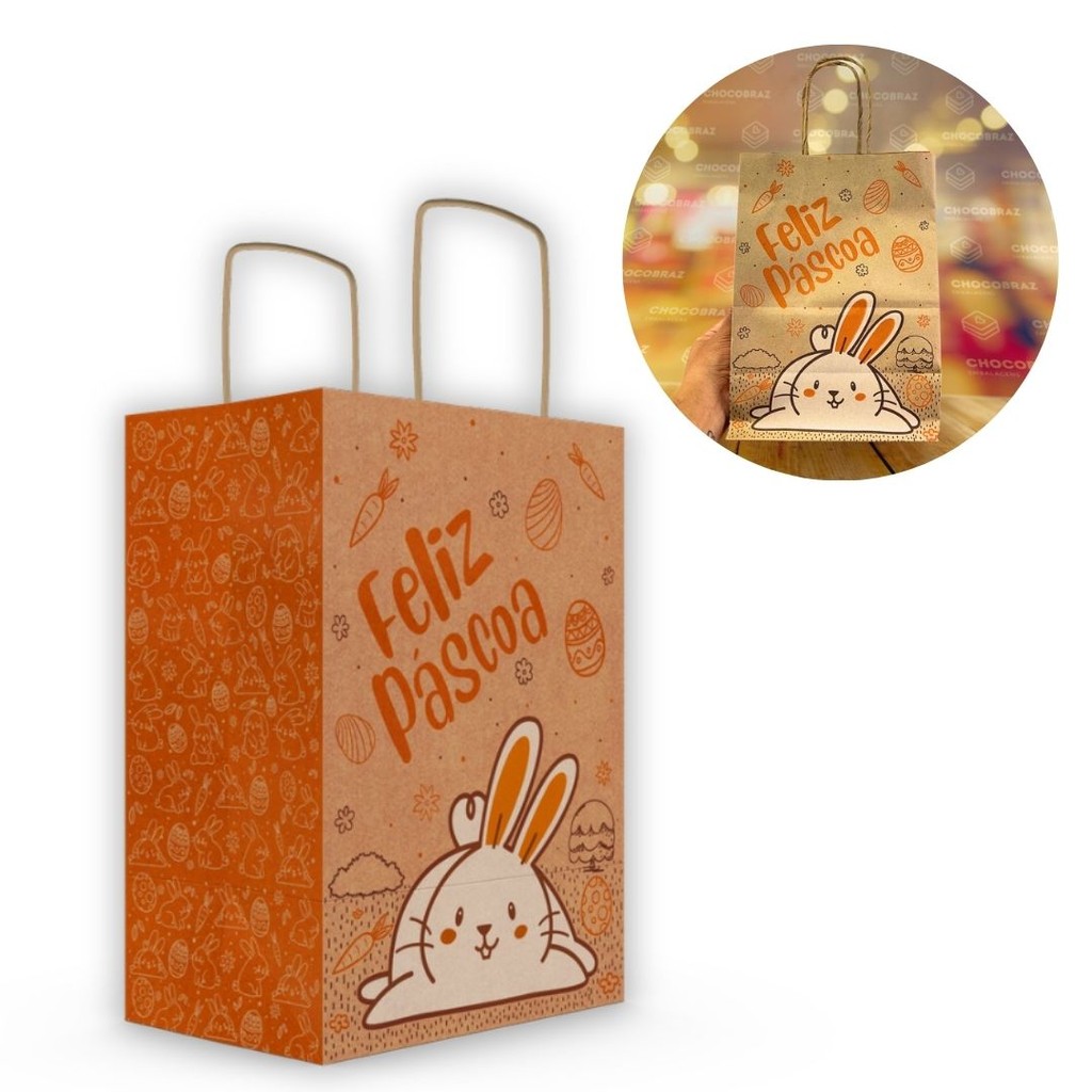10 SACOLAS ECO PP LARANJA - 25X12X18 CM - PASCOA DIVERTIDA 5338 (PASCOA IDEIA OUTLET) · foto 2