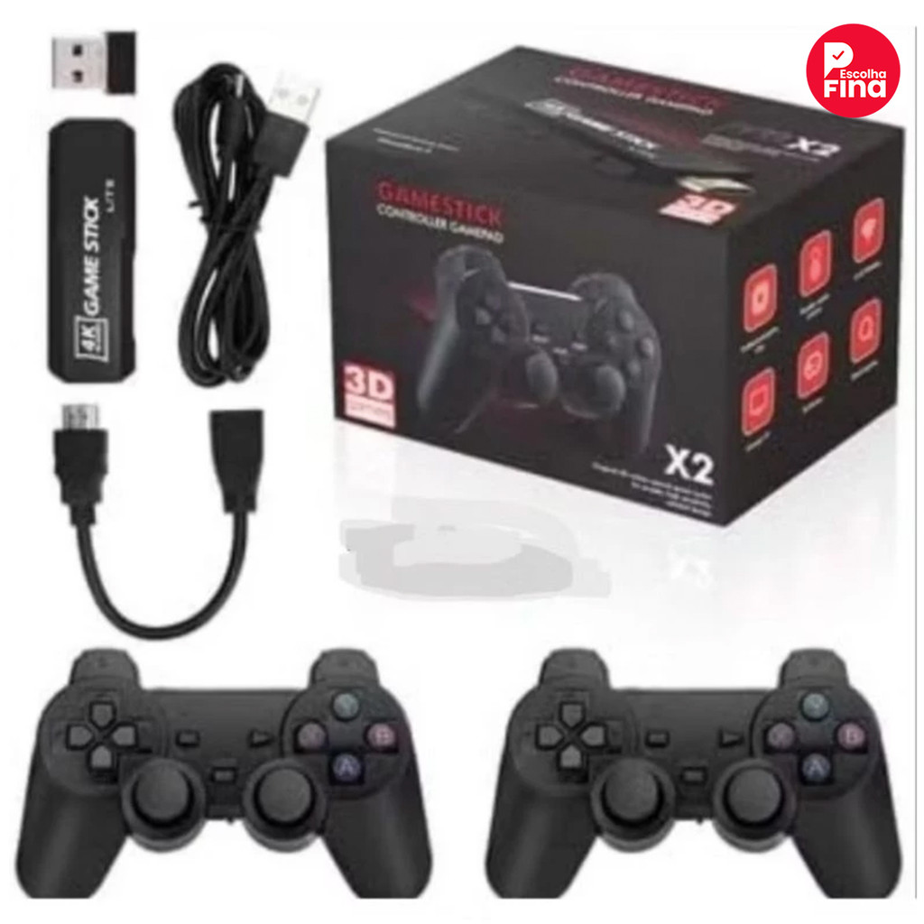 Joystick de Videogame 2 - Console 4K GD10 64GB 37000 jogos + 2 controles Em estoque! Jogos retrô para PSP PS1 e GBA