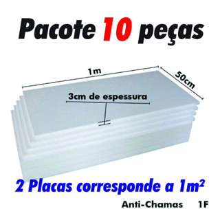 10 Placas De Isopor Antichamas Espessura 30mm ( 3cm ) Tamanho 100x50x3cm Térmico em Oferta na Shopee