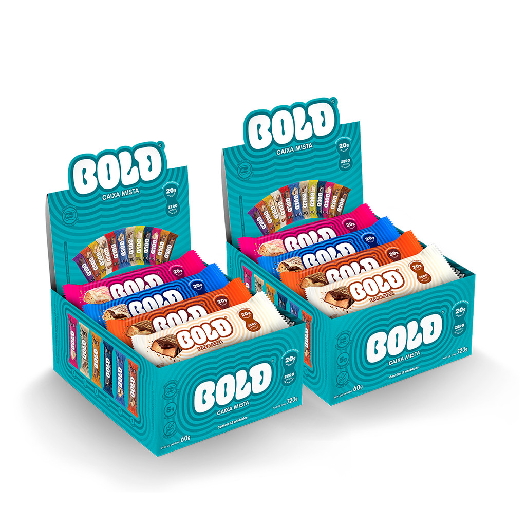 BOLD Snacks barra de proteína -2 caixas de BOLD Mista (2 Caixas C/ 12 unid.) - Food & Beverages