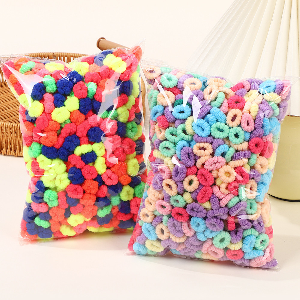 300 Pçs Crianças Elásticos Faixas De Cabelo Meninas Colorido Laço Titular Rabo De Cavalo Borracha Pequeno Scrunchie Aces em Oferta na Shopee